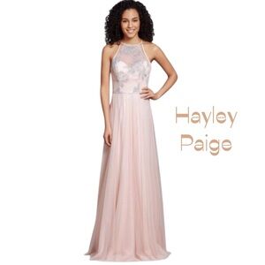 Hayley Paige Pink Maxi Dress Size 12